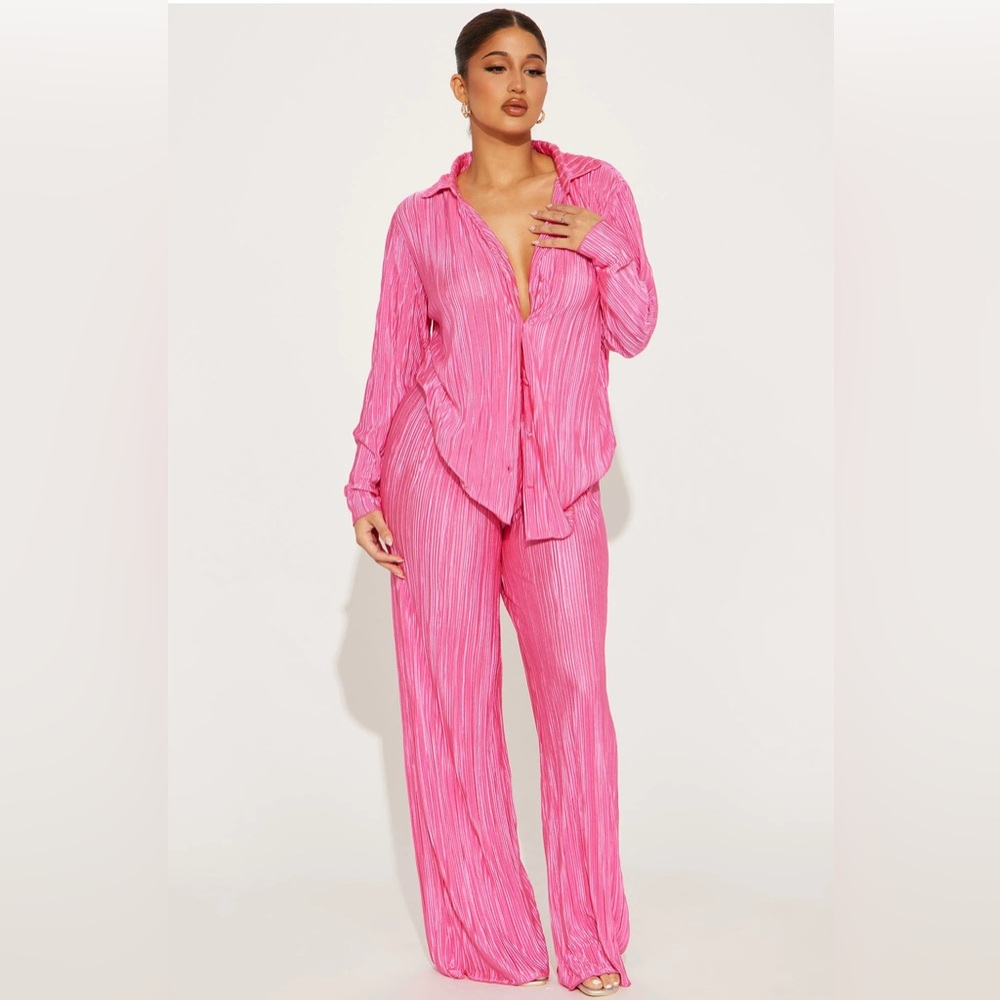 Pink Plisse Set - NWOT